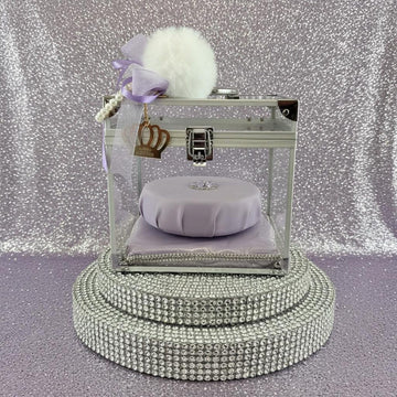 Crown Display Box – Silver Keepsake Case with Satin pad Lining (Personalised)