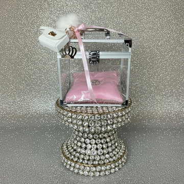 Crown Display Box – Silver Keepsake Case with Satin pad Lining (Personalised)