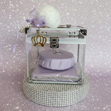 Crown Display Box – Silver Keepsake Case with Satin pad Lining (Personalised)