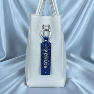 Personalised keyrings bag charms gift 8 colours glitter diamante