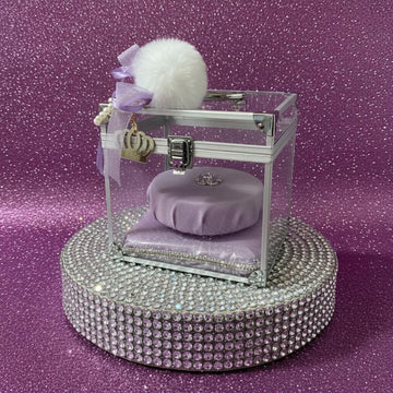 Crown Display Box – Silver Keepsake Case with Satin pad Lining (Personalised)
