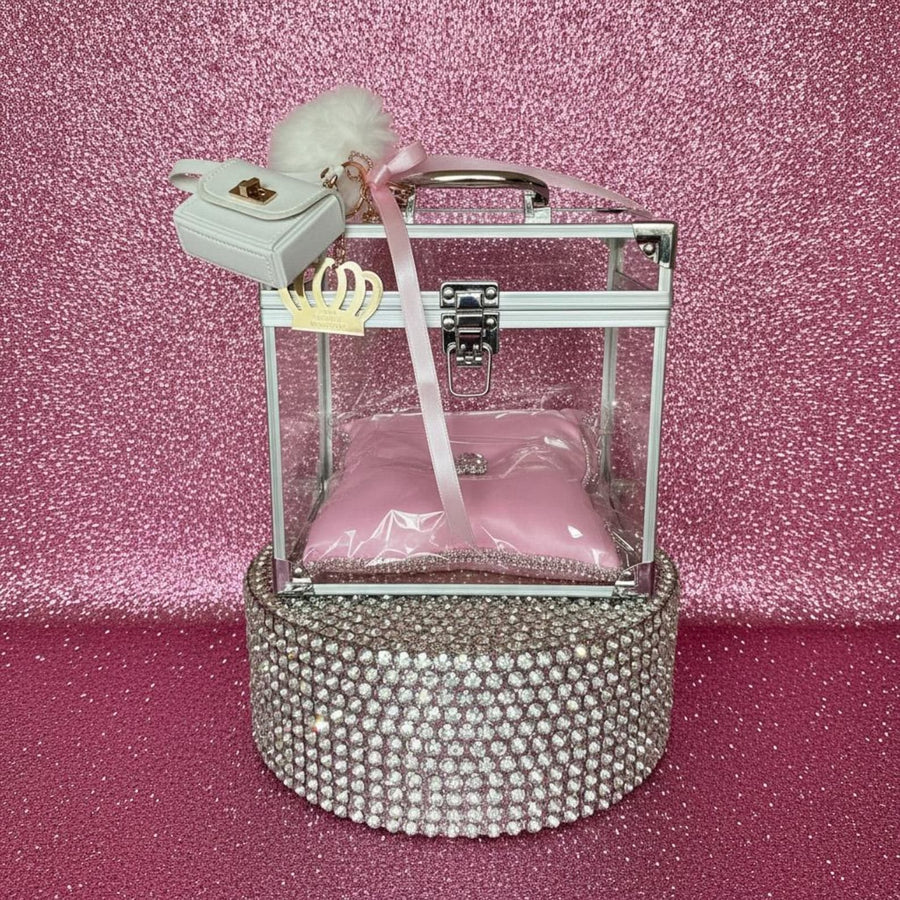 Crown Display Box – Silver Keepsake Case with Satin pad Lining (Personalised)