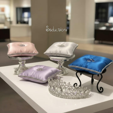 Crown box pageant keepsake pillow Ring bearer cushions crown box cushion jewellery display satin pillow diamante cushion pad