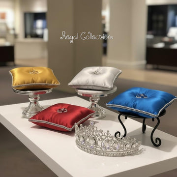 Crown box pageant keepsake pillow Ring bearer cushions crown box cushion jewellery display satin pillow diamante cushion pad