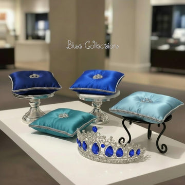 Crown box pageant keepsake pillow Ring bearer cushions crown box cushion jewellery display satin pillow diamante cushion pad