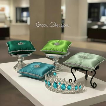 Crown box pageant keepsake pillow Ring bearer cushions crown box cushion jewellery display satin pillow diamante cushion pad
