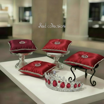 Crown box pageant keepsake pillow Ring bearer cushions crown box cushion jewellery display satin pillow diamante cushion pad