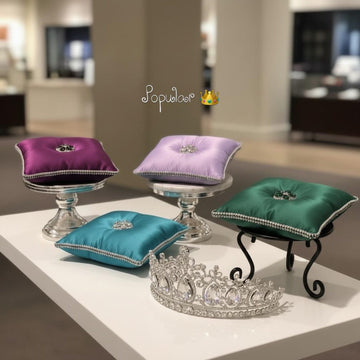 Crown box pageant keepsake pillow Ring bearer cushions crown box cushion jewellery display satin pillow diamante cushion pad
