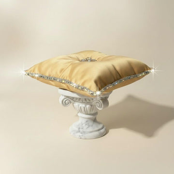 Crown box pageant keepsake pillow Ring bearer cushions crown box cushion jewellery display satin pillow diamante cushion pad